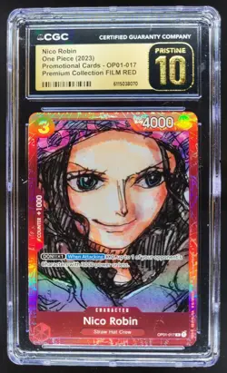 2023 ONE PIECE CCG NICO ROBIN FILM RED OP01-017 CGC 10 PRISTINE A PT - Image 1