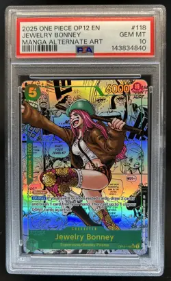 2025 One Piece Legacy of the Master Jewelry Bonney Manga Art SSP OP12-118 PSA 10 - Image 1