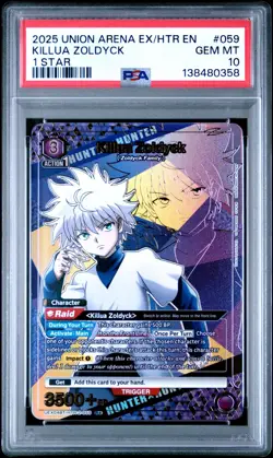 Union Arena TCG Killua Zoldyck Alt Art Holo PSA 10 Gem Mint Hunter x Hunter - Image 1