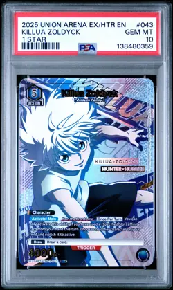 Union Arena TCG Killua Zoldyck Alt Art Holo PSA 10 Gem Mint Hunter x Hunter - Image 1