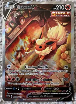Pokemon TCG Flareon v SWSH179 Sword & Shield Promo Card Holo NM Condition - Image 1