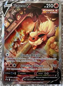 Pokemon TCG Flareon v SWSH179 Sword & Shield Promo Card Holo NM Condition - Image 2