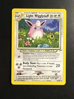 Pokemon Card - Light Wigglytuff Neo Destiny 54/105 Uncommon LP - Image 1