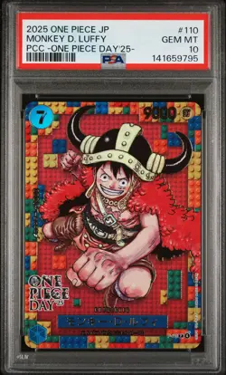 2025 ONE PIECE JPN PREM CARD COLL -ONE PIECE DAY'25- #110 MONKEY D. LUFFY PSA 10 - Image 1