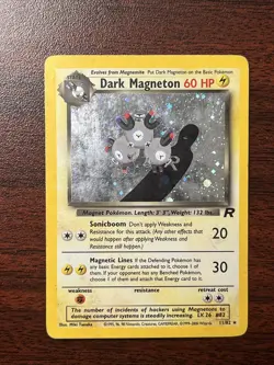 WOTC - SWIRL Dark Magneton Team Rocket 11/82 Holo Rare Pokemon Card HP - Image 1