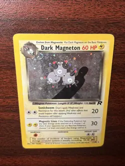 WOTC - SWIRL Dark Magneton Team Rocket 11/82 Holo Rare Pokemon Card HP - Image 3
