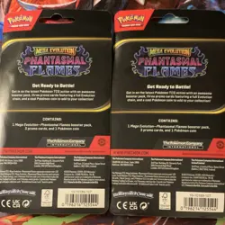 Pokemon TCG Mega Evolution Phantasmal Flames Booster Pack 3 Promo Cards Coin - Image 2