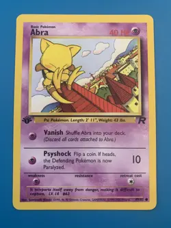 1st Edition Abra 49/82 Team Rocket Set Rare Vintage Pokemon Card - NM - Image 1