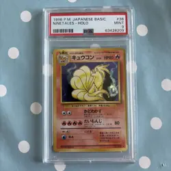 1996 PM Japanese Basic Ninetales Holo PSA 9 Mint Jap Pokemon Card 038 Vintage 38 - Image 1