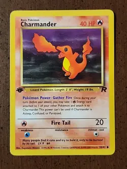 🔥🔥1st Edition Charmander Team Rocket Pokemon Card 50/82 Common HP/D🔥🔥 - Image 1