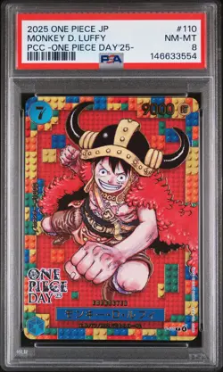 2025 ONE PIECE JPN PREM CARD COLL -ONE PIECE DAY'25- #110 MONKEY D. LUFFY PSA 8 - Image 1