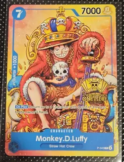 One Piece CCG Monkey.D.Luffy 2nd Anniversary Stamped Promo Card P-043 - Image 1