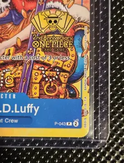 One Piece CCG Monkey.D.Luffy 2nd Anniversary Stamped Promo Card P-043 - Image 5