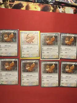 Pokemon Destined Rivals Eevee Promo Card Lot (8 Cards) - Image 1