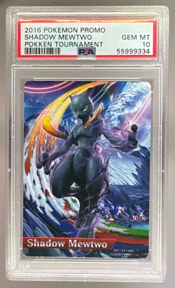 55999334 Shadow Mewtwo 2016 Pokemon Pokken Tournament Amiibo Card PSA 10 - Image 1
