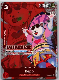 Bepo Winner Pack Vol. 7 P-019 Promo One Piece Promotion Cards One Piece NM - Image 1