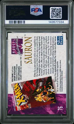 1992 MARVEL MASTERPIECES #76 SAURON PSA 8 - Image 2