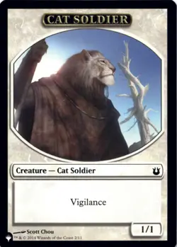 MTG Cat Soldier // Warrior Double-Sided Token Normal NM The List Reprints Magic - Image 1