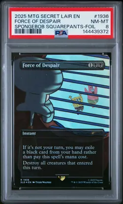 2025 MTG SECRET LAIR DROP #1936 FORCE OF DESPAIR PSA 8 - Image 1