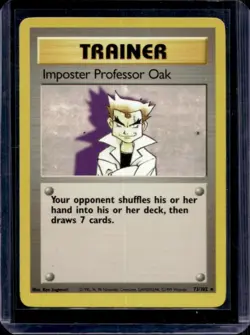 1999 Pokemon Unlimited Imposter Professor Oak Rare #73/102 - Image 1