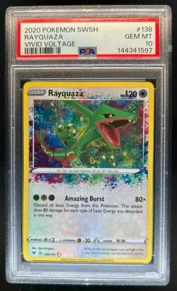 2020 Pokemon SWSH Vivid Voltage Rayquaza #138/185 PSA 10 - Image 1