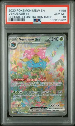 2023 Pokemon Mew 151 Venusaur Ex #198 GEM MT PSA 10 Special Illustration Rare - Image 1