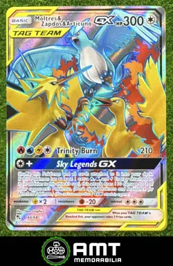 Moltres Zapdos Articuno GX Tag Team 2019 Pokemon SM Hidden Fates #66/68 Rare #3 - Image 1