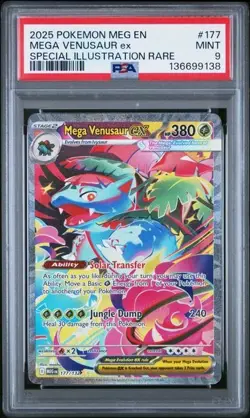 2025 POKEMON MEG EN MEGA VENUSAUR EX 177/132 SPECIAL ILLUSTRATION RARE PSA 9 - Image 1
