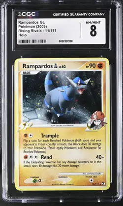 CGC 8 Rampardos GL 2009 Rising Rivals 11/111 Holo Pokemon Card - Image 1