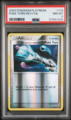 2009 POKEMON TEAM GALACTIC'S INVENTION G-105 POKE TURN-REVERSE FOIL PSA 8 - Image 1