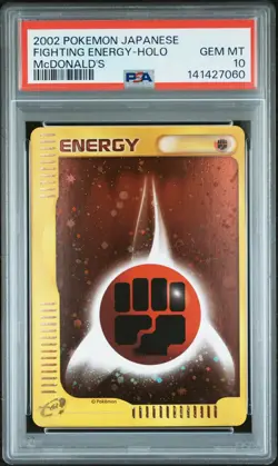 2002 POKEMON JAPANESE MCDONALD'S FIGHTING ENERGY-HOLO PSA 10 - Image 1