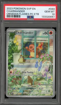 Pokemon Center Stamp Promo Charmander Obsidian Flames ETB SVP EN 044 PSA 10 - Image 1