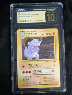 Pokemon Rhydon Vending Series 3 Japanese CGC Pristine 10 Uncommon 80 HP 1998 - Image 1