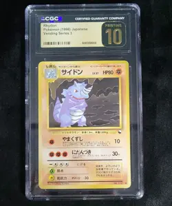 Pokemon Rhydon Vending Series 3 Japanese CGC Pristine 10 Uncommon 80 HP 1998 - Image 2