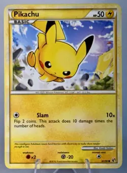 2010 Pokemon TCG Pikachu Undaunted 61/90 Regular LP - Image 1