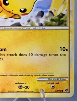 2010 Pokemon TCG Pikachu Undaunted 61/90 Regular LP - Image 4
