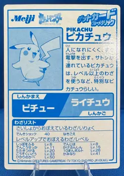 Pokemon Vintage 2000 Japanese Meiji Blue Metallic Foil Promo PIKACHU Card - Image 2