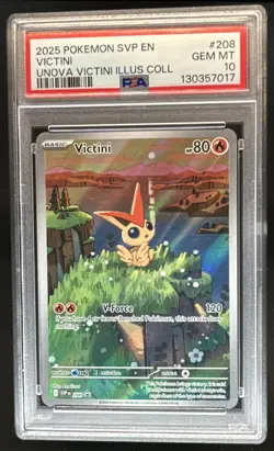 2023-25 Pokemon SV Black Star Promos - SVP EN Victini #208 PSA 10 - Image 1