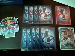 Red Bull x One Piece – Double Don!! Set (10 Foil Red Bull Don + Luffy Promo - Image 1