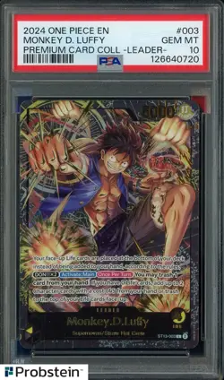 2024 One Piece EN Premium Card Collection Leader #003 Monkey D. Luffy PSA 10 - Image 1