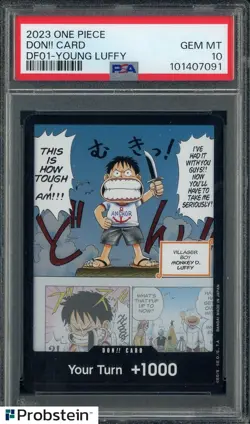 2023 One Piece DF01- Young Luffy DON!! Card PSA 10 GEM MINT - Image 1