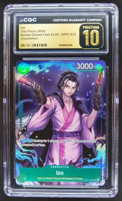 2024 ONE PIECE CCG IZO BANDAI GAMES FEST OP01-033 CGC 10 PRISTINE RC7 - Image 1