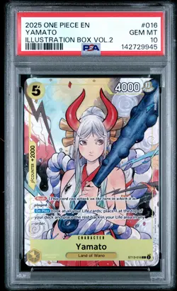 2025 ONE PIECE PROMOS ILLUSTRATION BOX VOL.2 #016 YAMATO PSA 10 - Image 1
