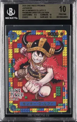 2025 ONE PIECE PROMOS JPN PREM CARD COLL #P110 MONKEY D. LUFFY P BGS 10 - Image 1