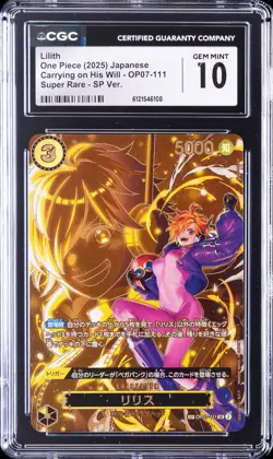 2025 ONE PIECE JPN CARRYING ON HIS WILL SUPER RARE SP VER LILITH CGC 10 GEM MINT - Image 1