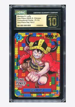 One Piece CGC 10 PRISTINE Monkey D Luffy Promo 2025 P-110 OP Day '25 Chinese - Image 1