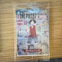 One Piece College Basketball US Voyage Monkey D. Luffy Trading Card - Image 1