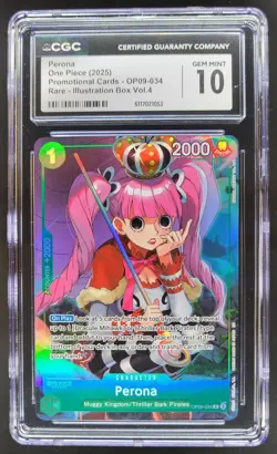 2025 ONE PIECE CCG PERONA RARE ILLUSTRATION BOX OP09-034 CGC 10 A PT - Image 1