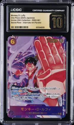 2025 ONE PIECE JPN #EB02-061 MONKEY D. LUFFY CGC 10 PRISTINE - Image 1
