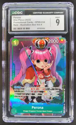2025 ONE PIECE CCG PERONA RARE ILLUSTRATION BOX OP09-034 CGC 9 A PT - Image 1